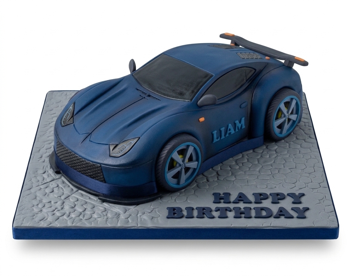 Racing Sports Car Birthday Cake