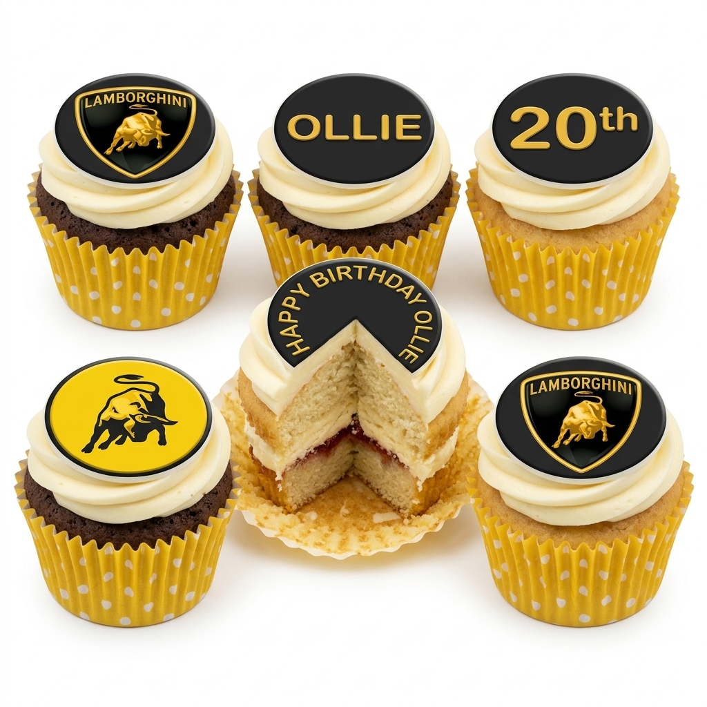 Lamborghini Birthday Cupcakes