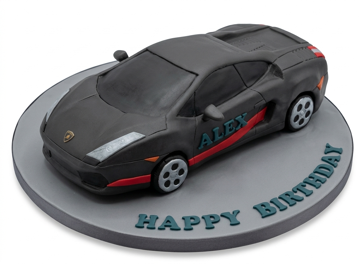 Lamborghini Sports Car Birthday Cake