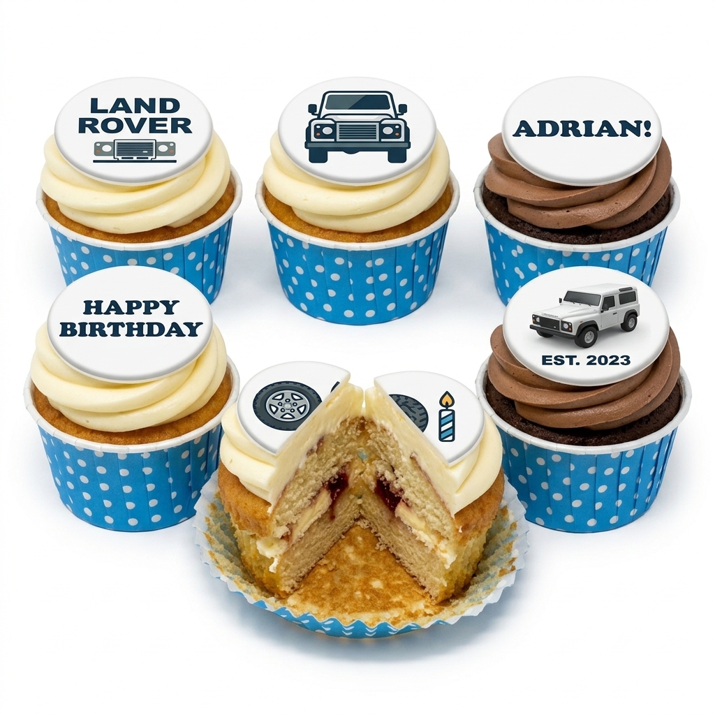 Land Rover Birthday Cupcakes | Personalised Car Theme