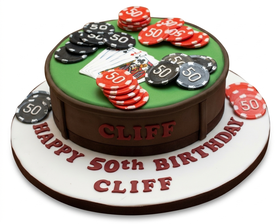 Poker Table Birthday Cake for Him