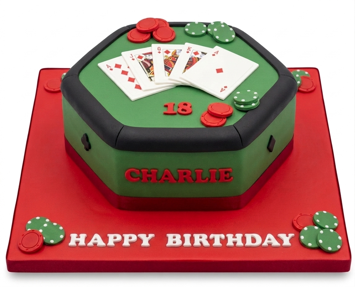 Poker Table Birthday Cake