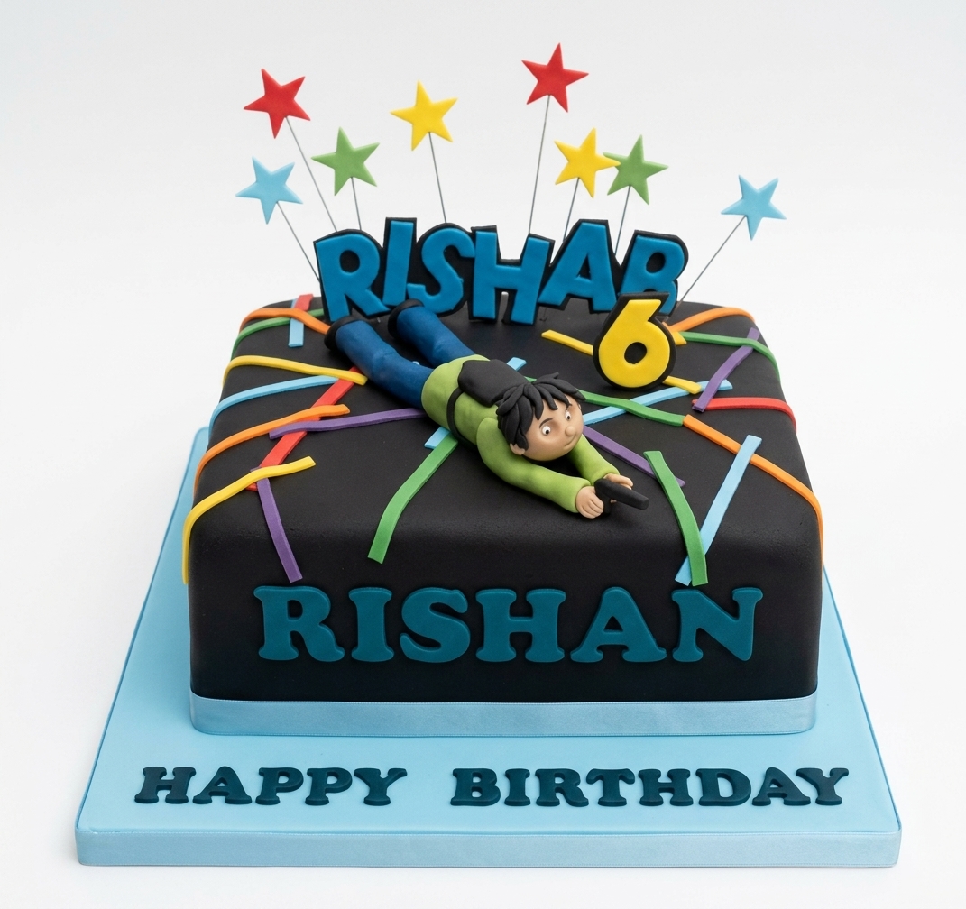 Kids Laser Tag Birthday Cake with Custom Age