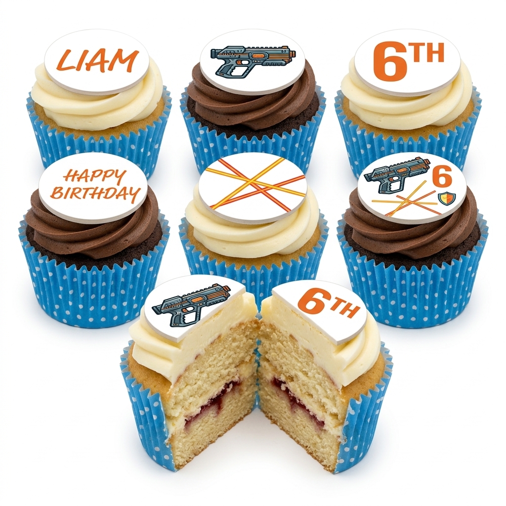 Laser Tag Birthday Cupcakes for Kids