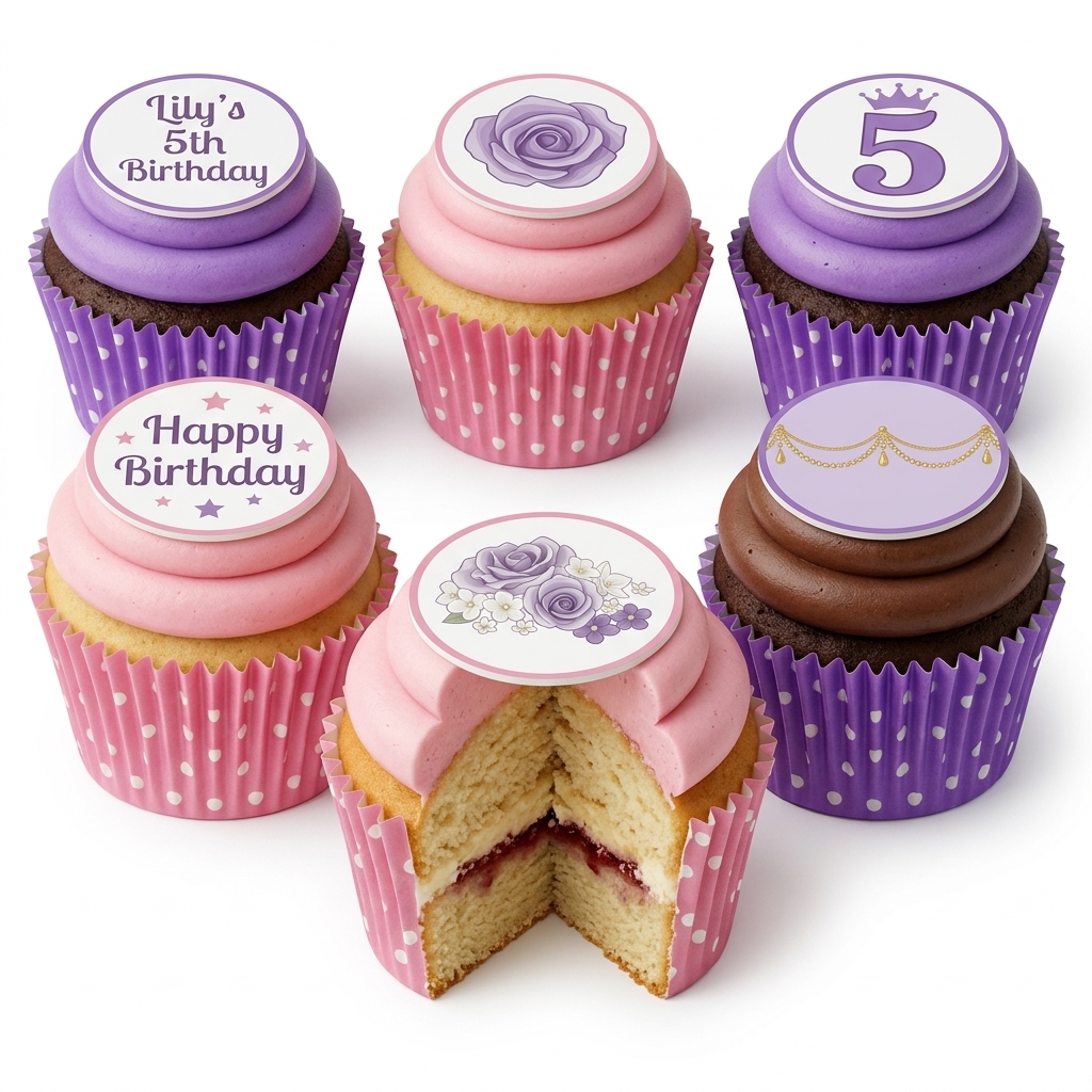 Elegant Floral Birthday Cupcakes for Her