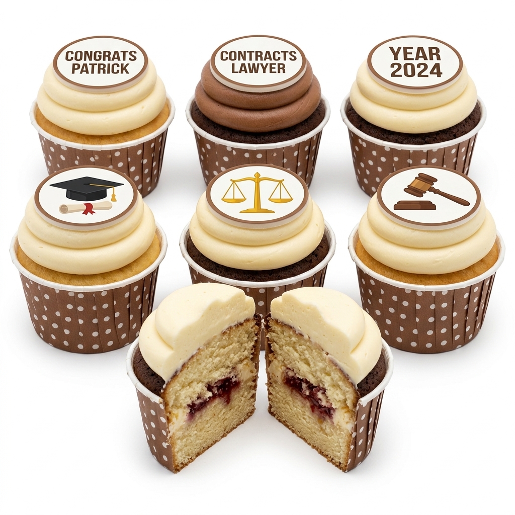 Personalised Law Graduation Cupcakes