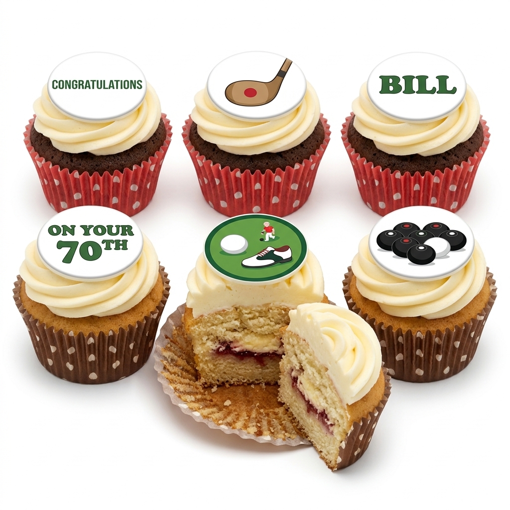 Sports Theme Birthday Cupcakes with Custom Toppers