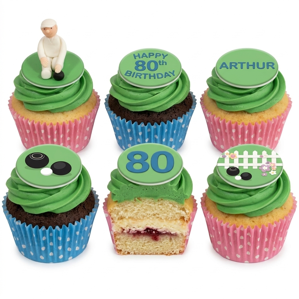 Lawn Bowls Birthday Cupcakes