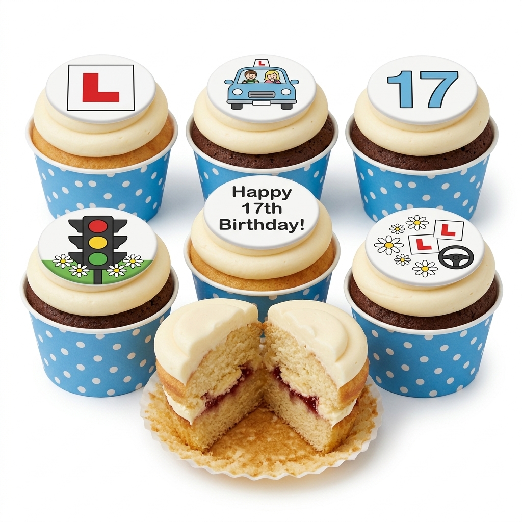 17th Birthday Driving Theme Cupcakes