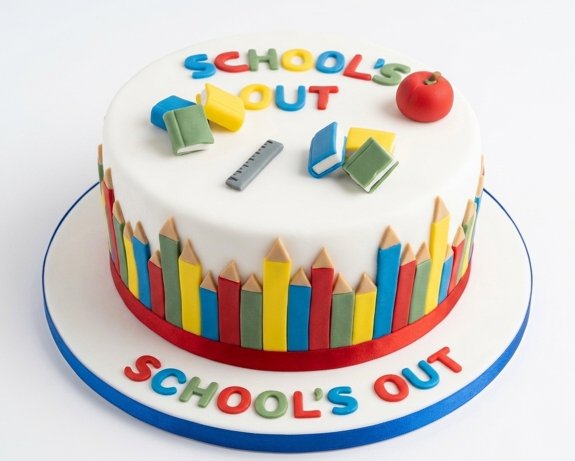 School Theme Celebration Cake