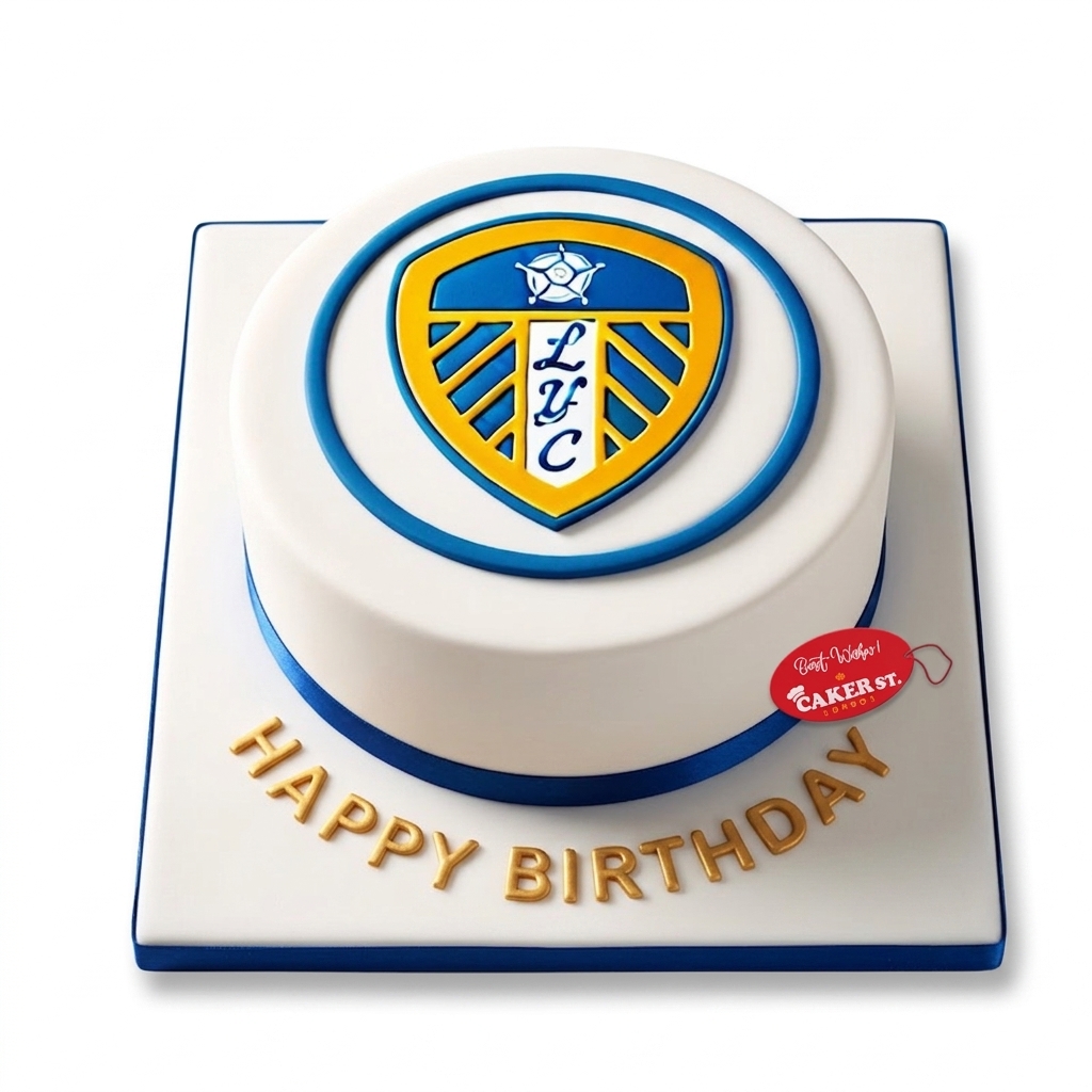 Leeds United Football Birthday Cake