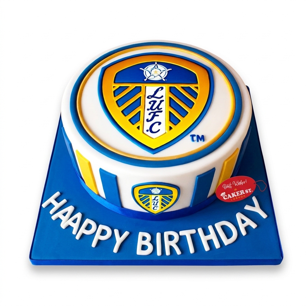 Leeds United Football Birthday Cake