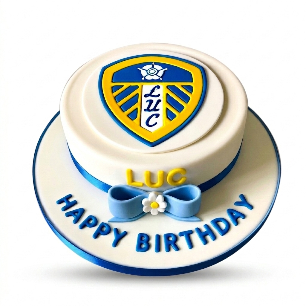 Leeds United Football Birthday Cake
