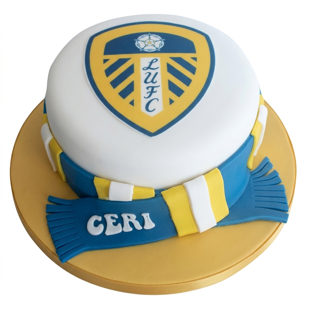 Leeds United Football Birthday Cake