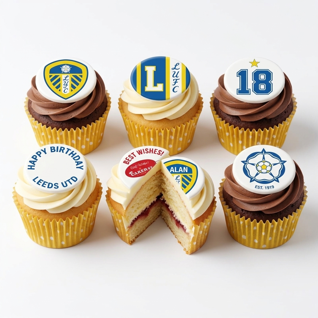 Leeds United Football Birthday Cupcakes