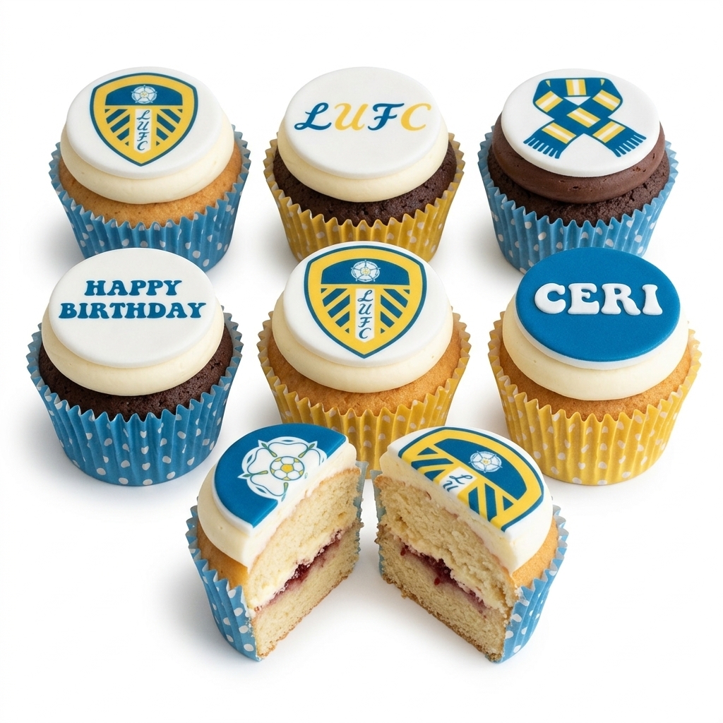 Leeds United Football Birthday Cupcakes