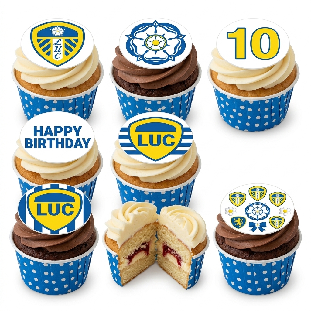 Leeds United Football Birthday Cupcakes