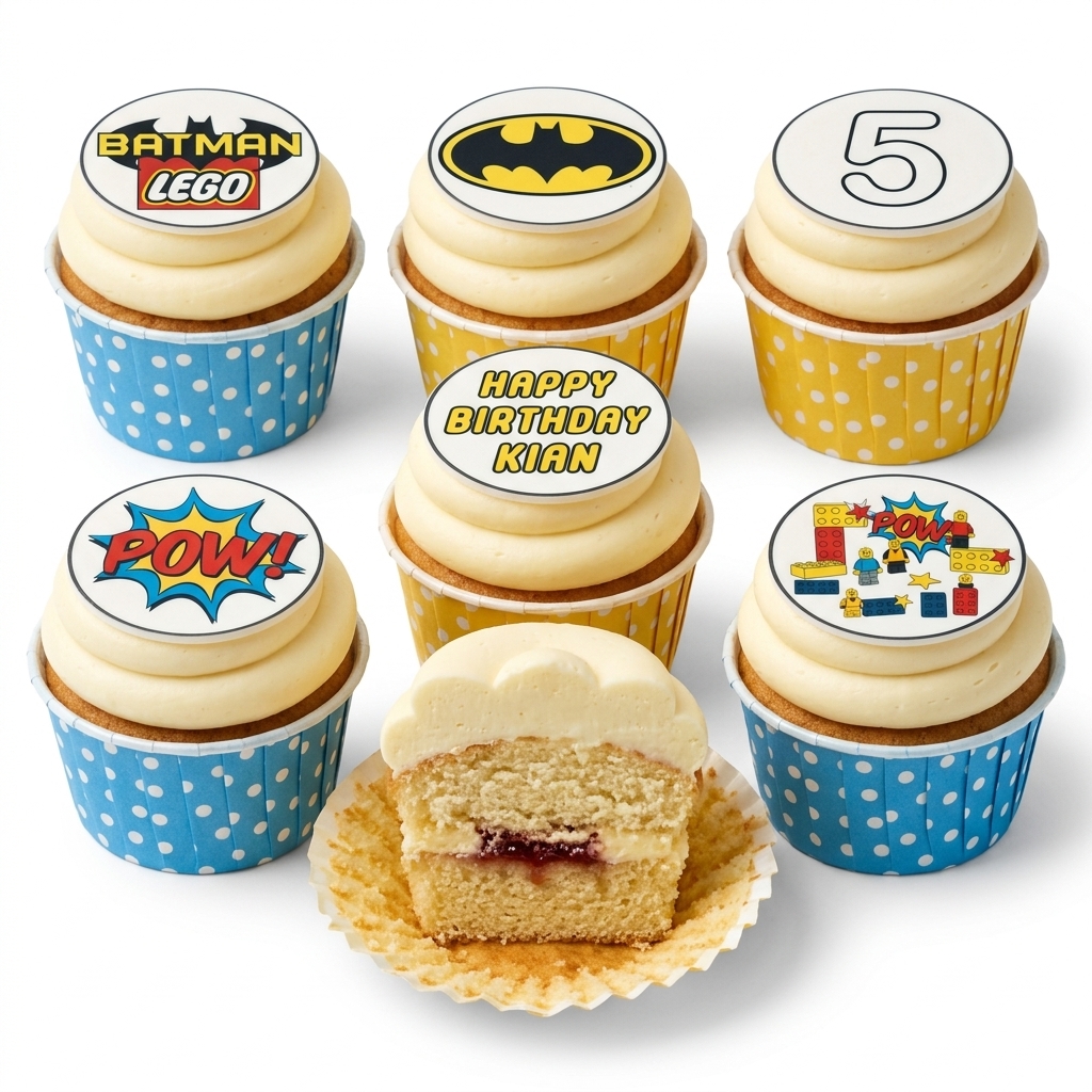 Lego Batman & Superhero Birthday Cupcakes