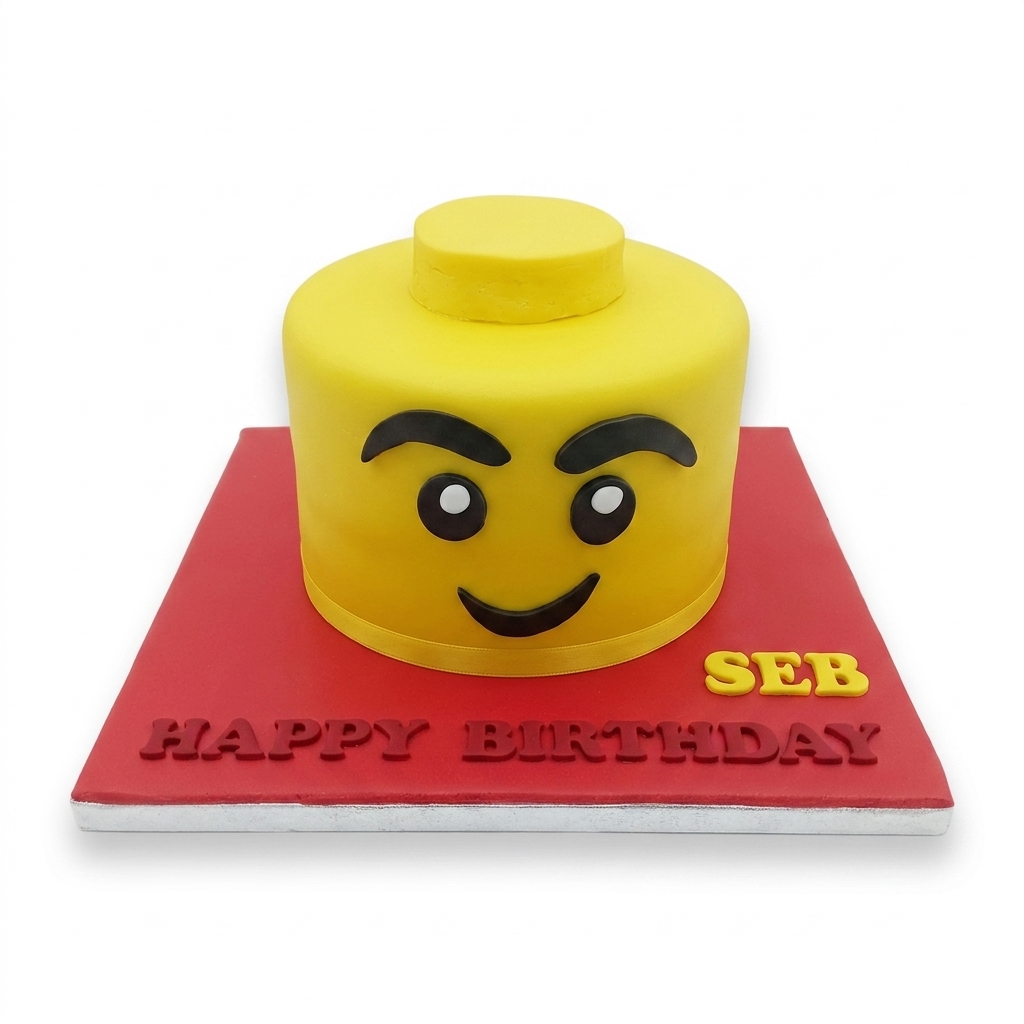 Lego Head Birthday Cake