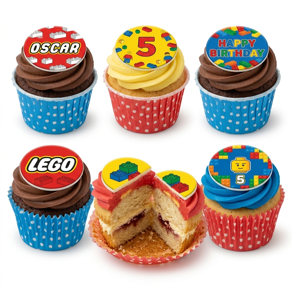 LEGO Building Blocks Birthday Cupcakes
