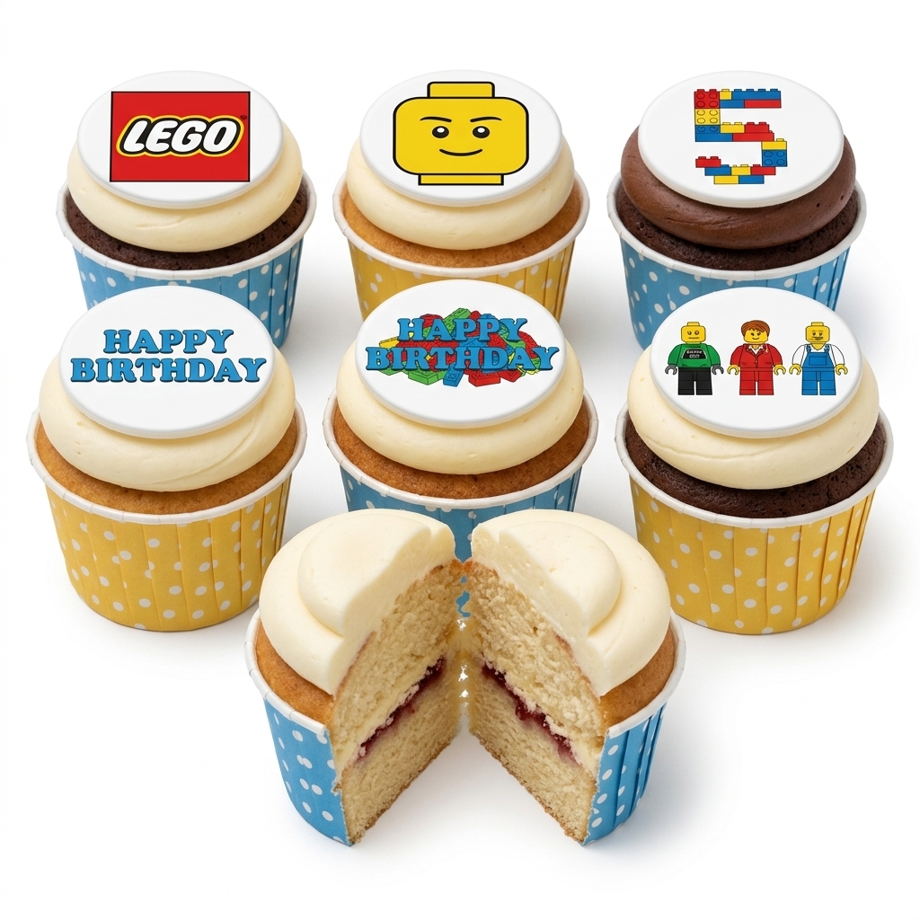 LEGO® Theme Birthday Cupcakes for Kids