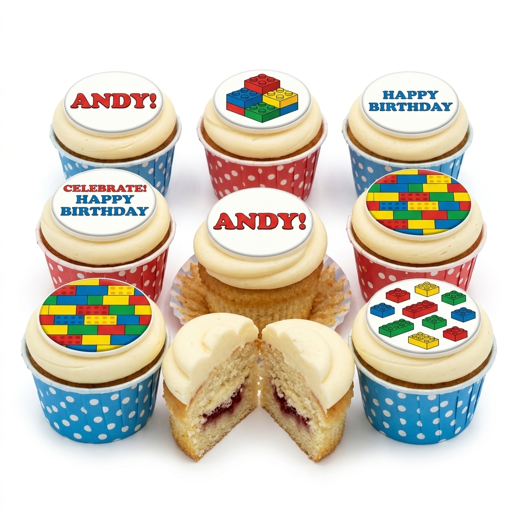 Lego Theme Birthday Cupcakes
