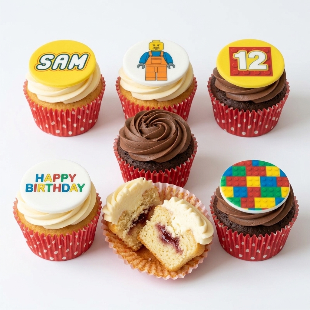Lego Theme Kids Birthday Cupcakes