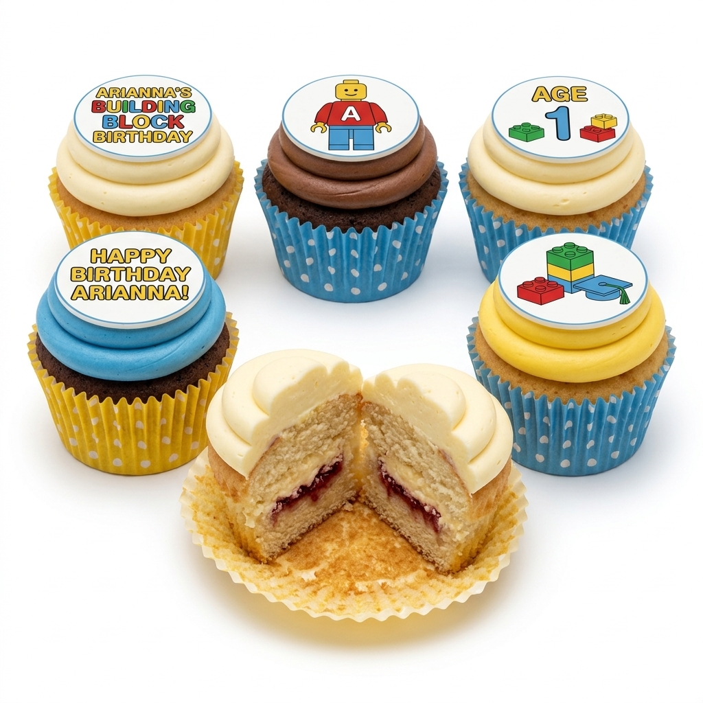 Building Blocks Birthday Cupcakes for Kids
