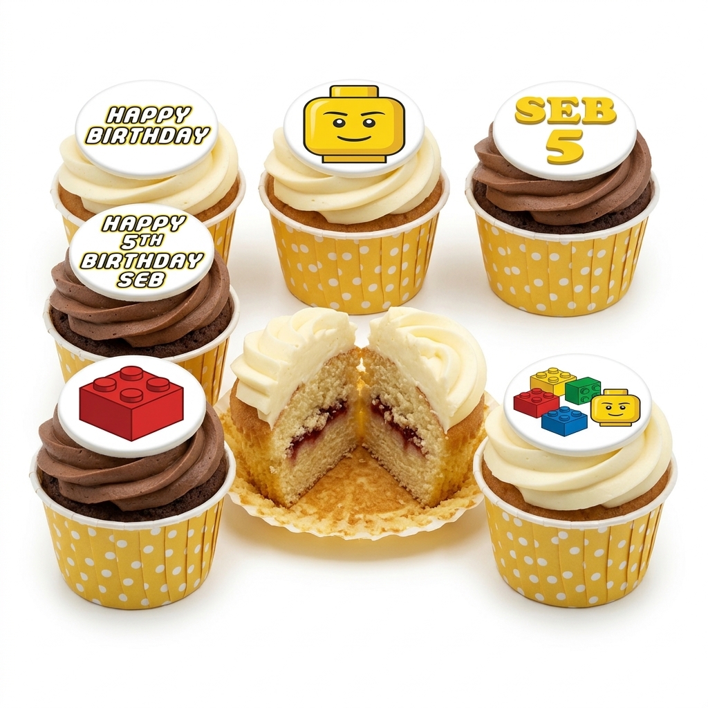 Lego Theme Birthday Cupcakes for Kids