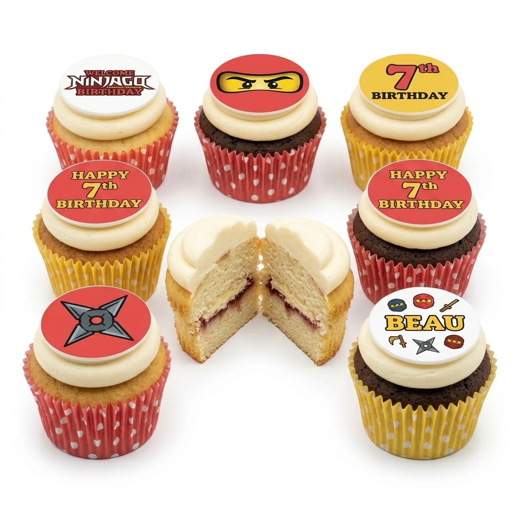 Ninjago Theme Birthday Cupcakes for Kids