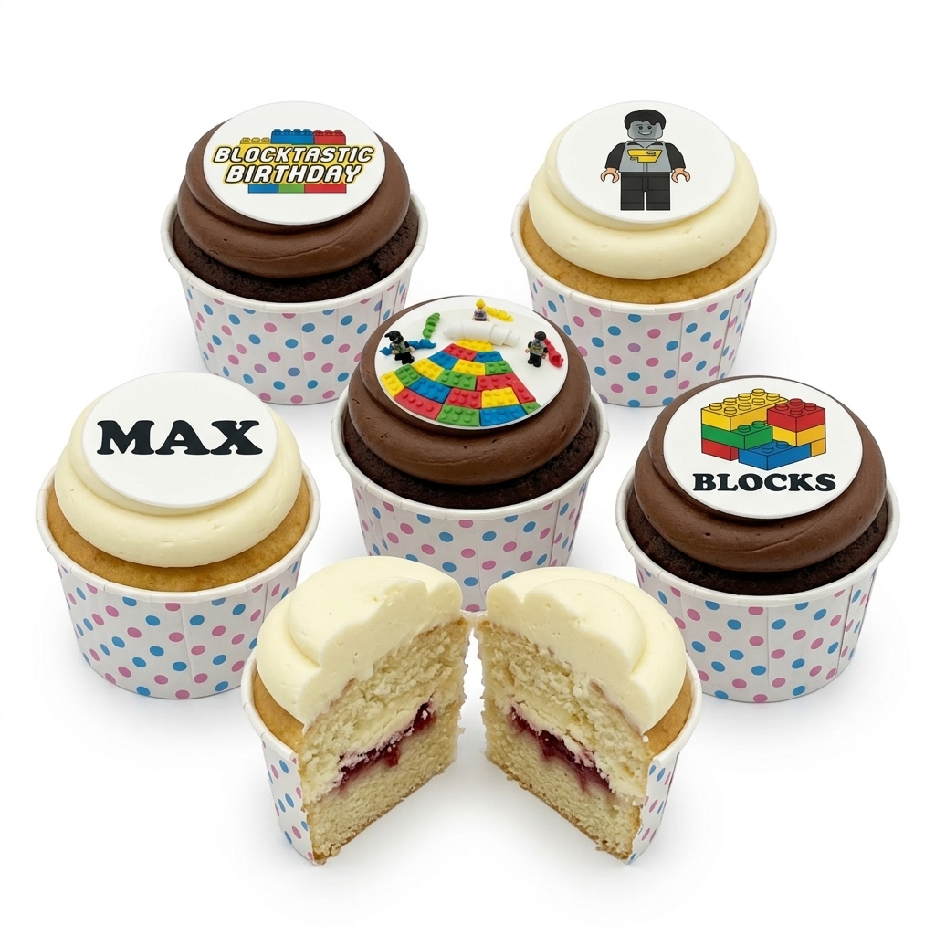 Lego Theme Birthday Cupcakes