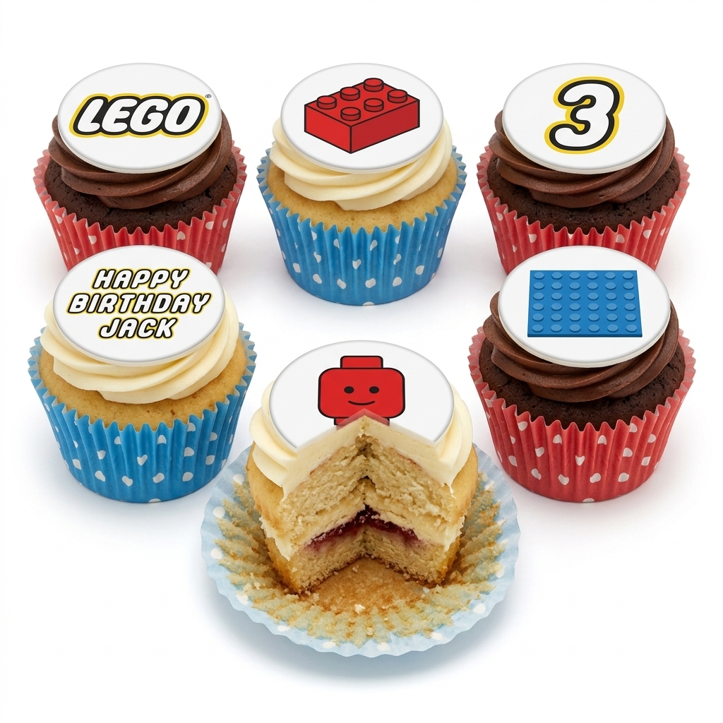 Lego Theme Birthday Cupcakes for Kids