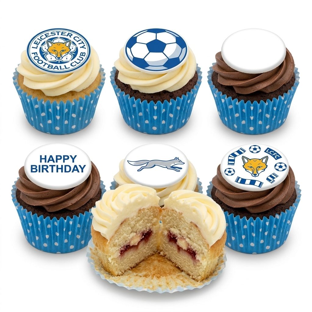 Leicester City Football Birthday Cupcakes