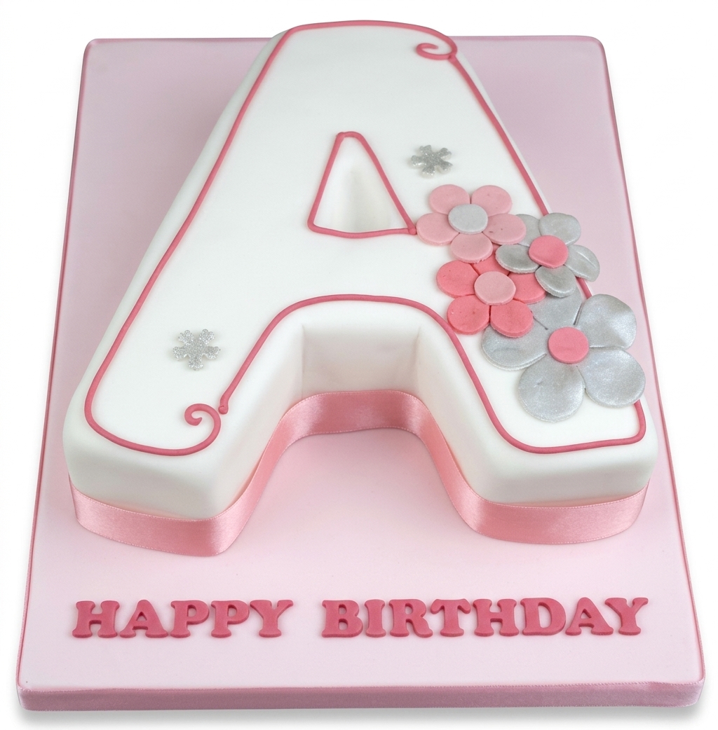 Floral Letter Birthday Cake