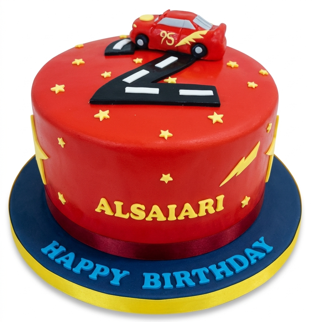 Lightning McQueen Custom Age Birthday Cake