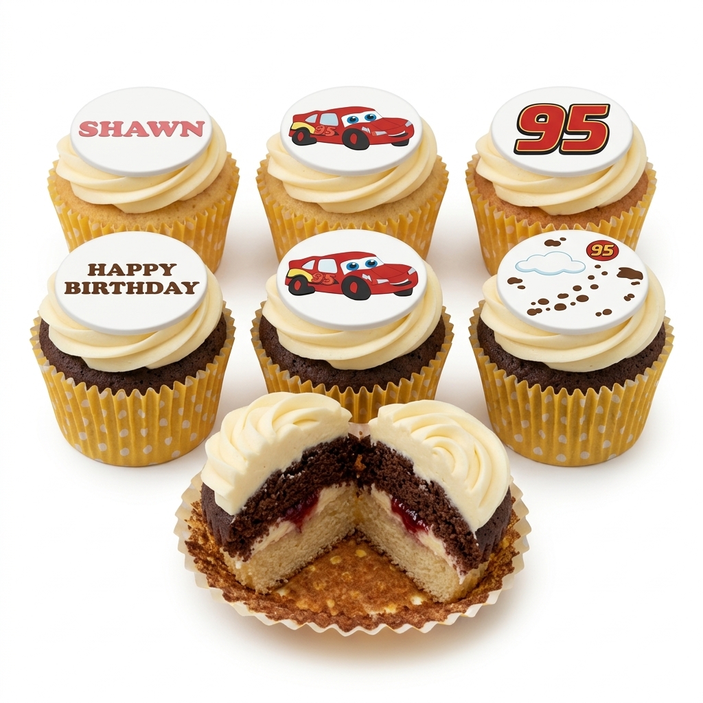 Lightning McQueen Birthday Cupcakes for Boys