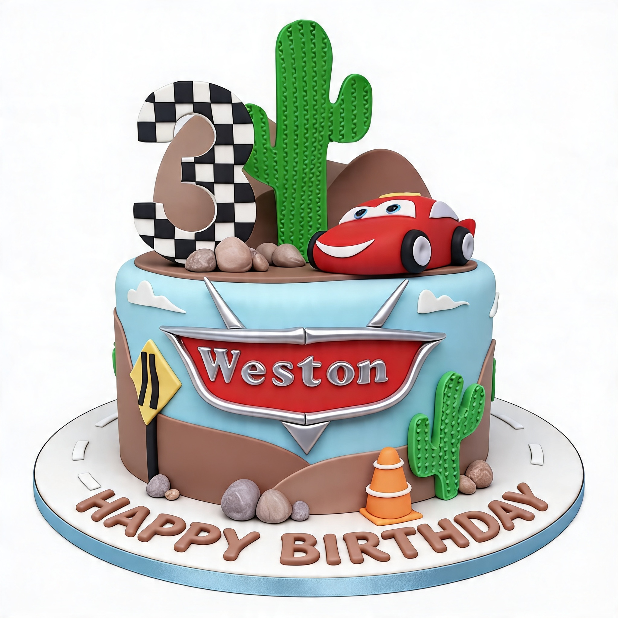 Lightning McQueen Racing Car Birthday Cake
