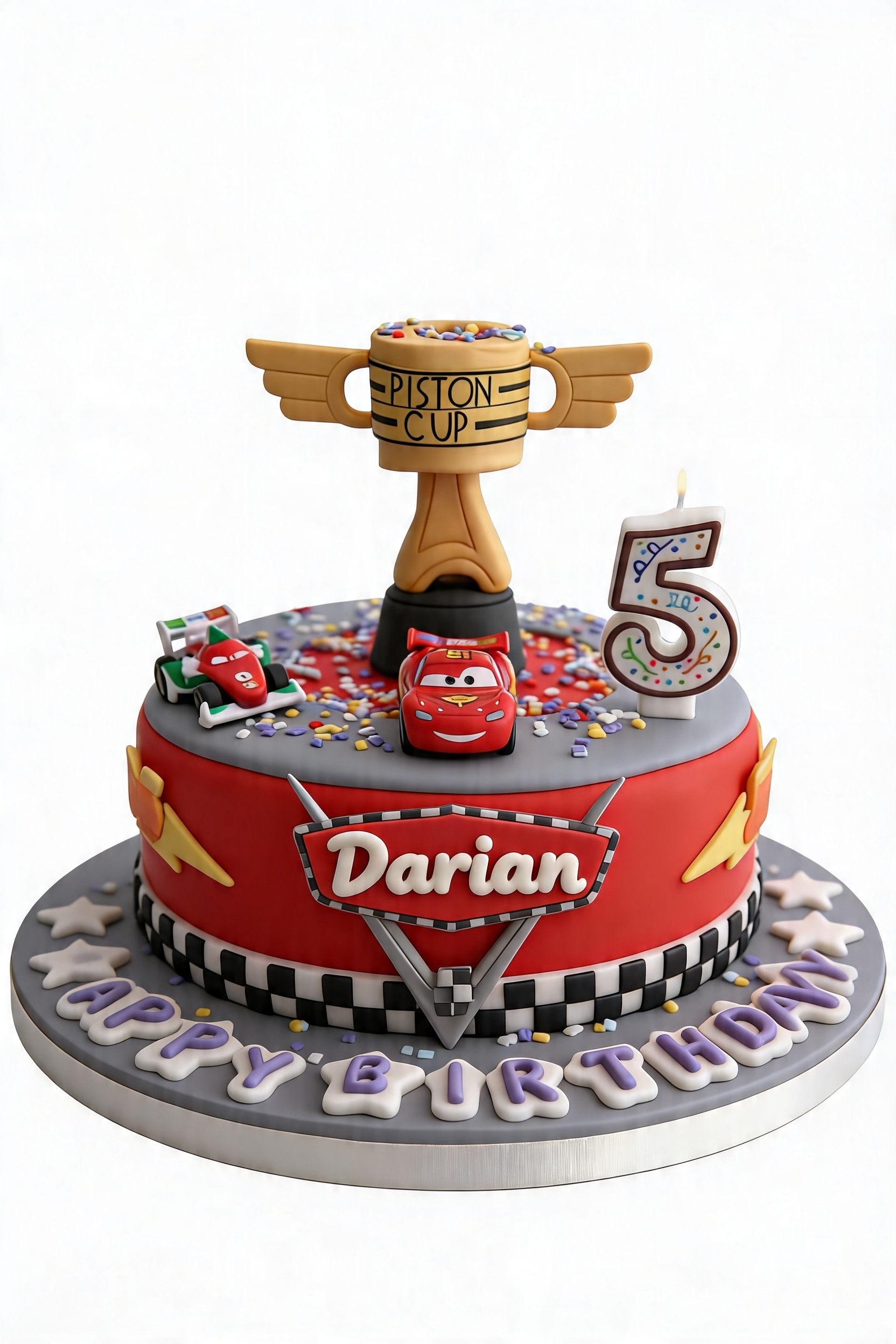 Disney Cars Racing Birthday Cake with Custom Age