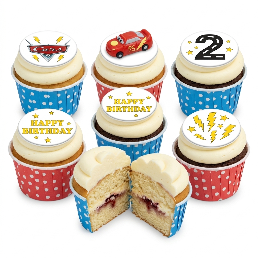 Lightning McQueen Birthday Cupcakes