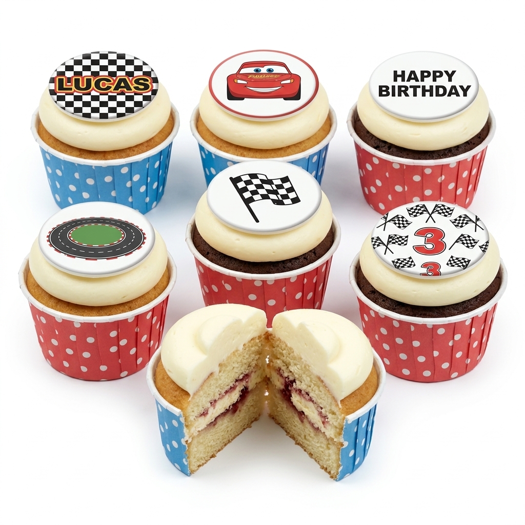 Lightning McQueen Racing Birthday Cupcakes