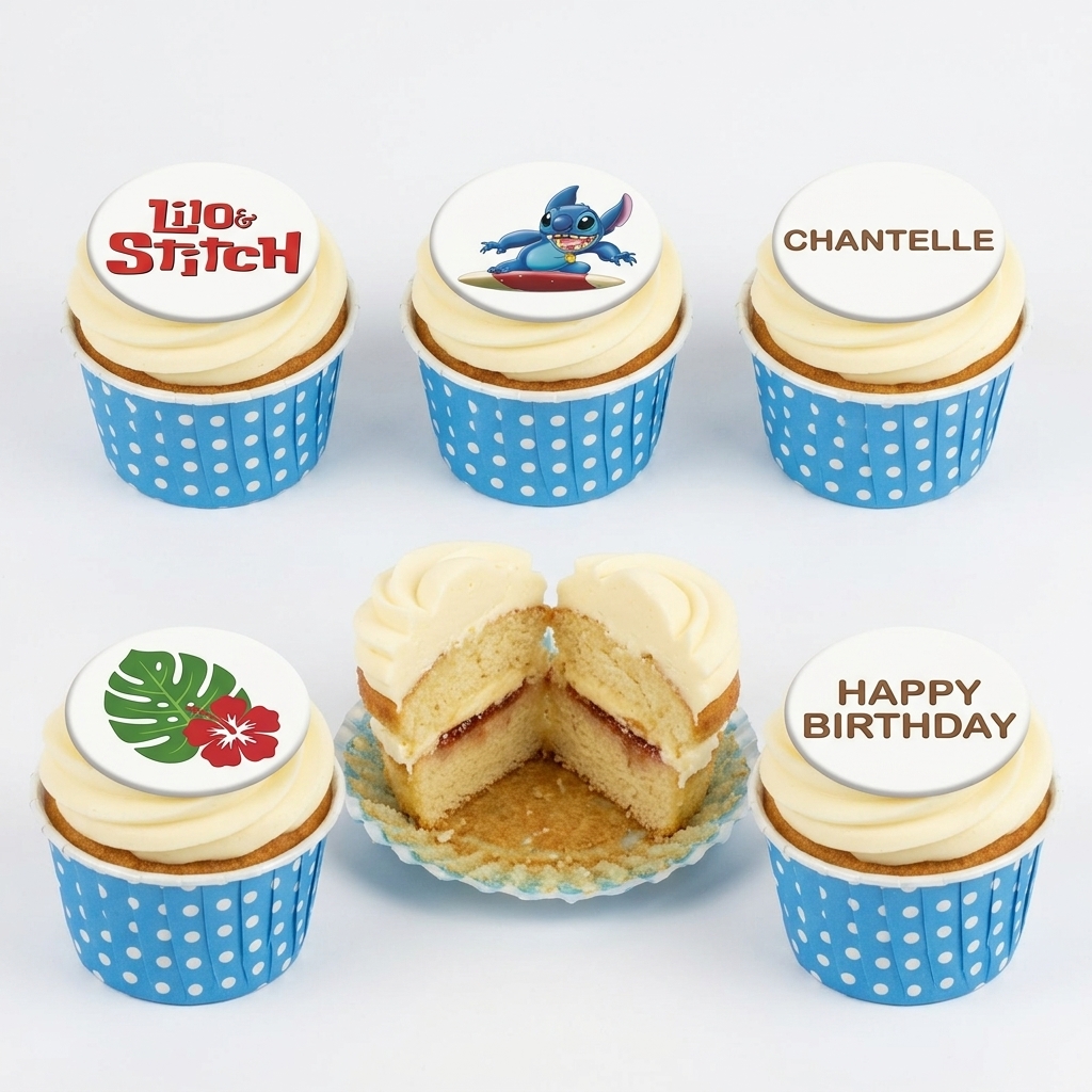 Lilo & Stitch Birthday Cupcakes