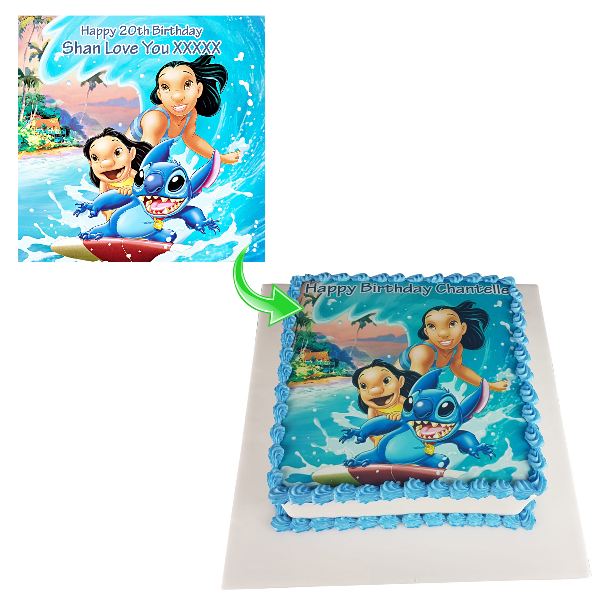 Lilo and Stitch Photo Cake