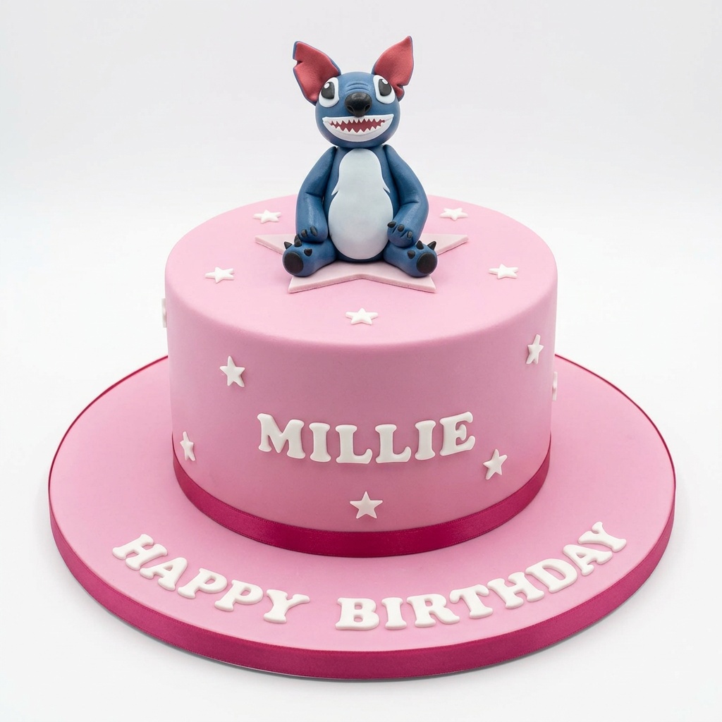 Stitch Birthday Cake with Personalised Name