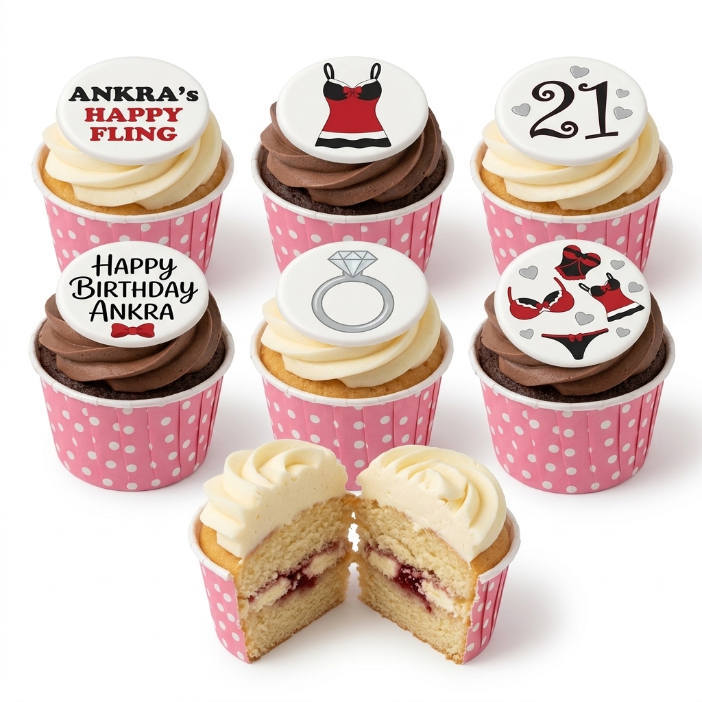 Lingerie Themed Birthday Cupcakes
