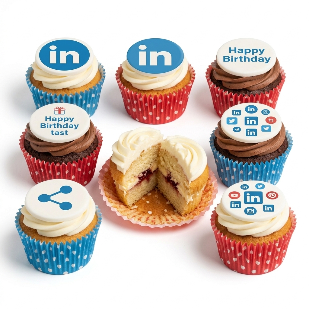 Social Media Theme Birthday Cupcakes