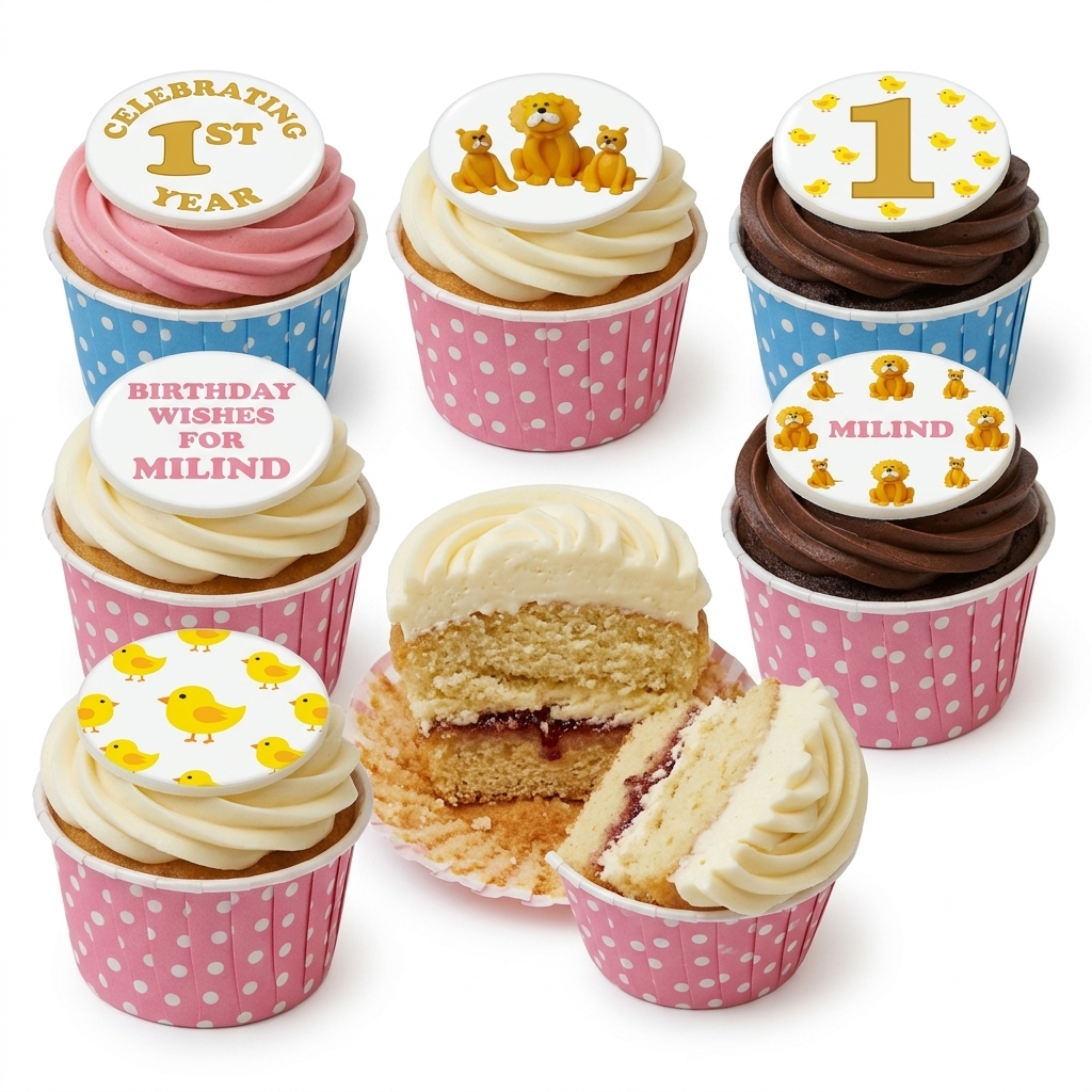 1st Birthday Animal Theme Cupcakes