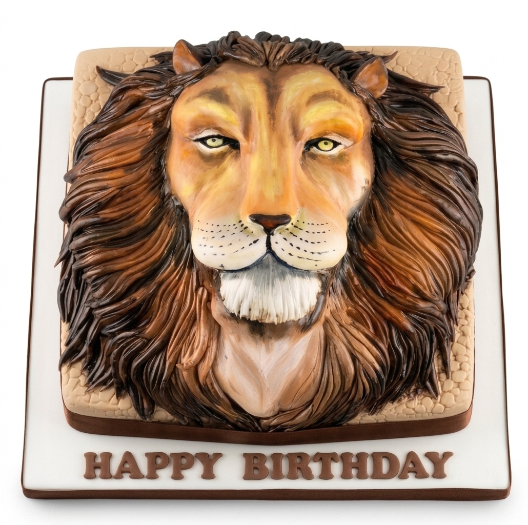 Lion Head 3D Birthday Cake