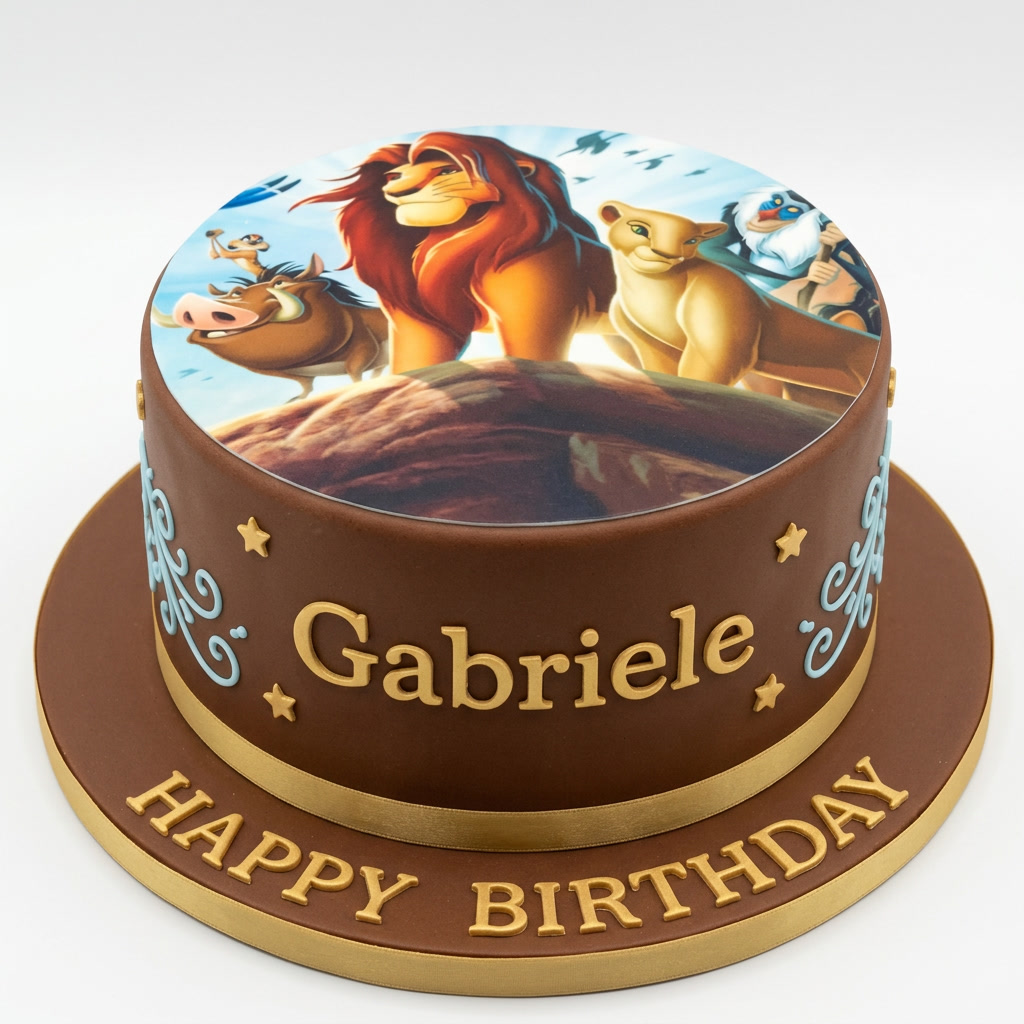 Lion King Birthday Cake with Personalised Name