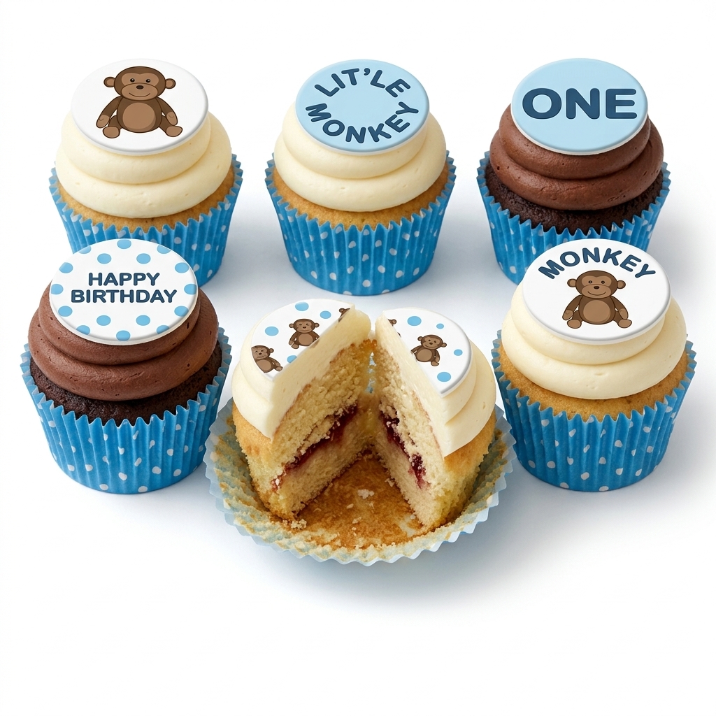 Little Monkey 1st Birthday Cupcakes