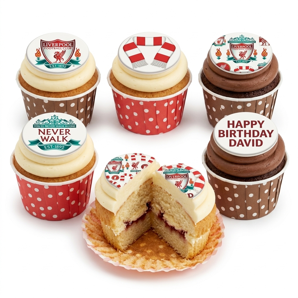 Liverpool FC Football Birthday Cupcakes